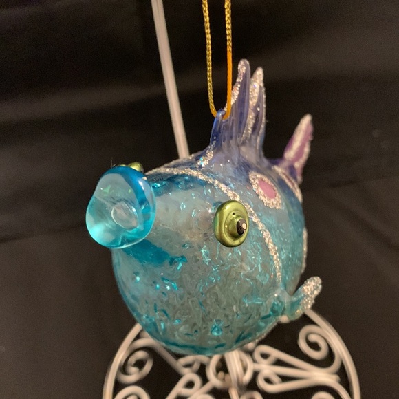 🎄Set Of 5 Hand Blown Glass Fish Christmas Ornaments - Picture 9 of 16